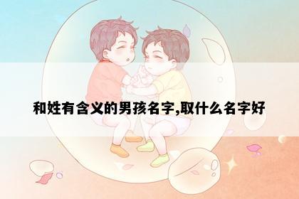 和姓有含义的男孩名字,取什么名字好